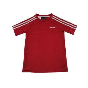 Adidas sports top 9-10 years red with 3 white strips