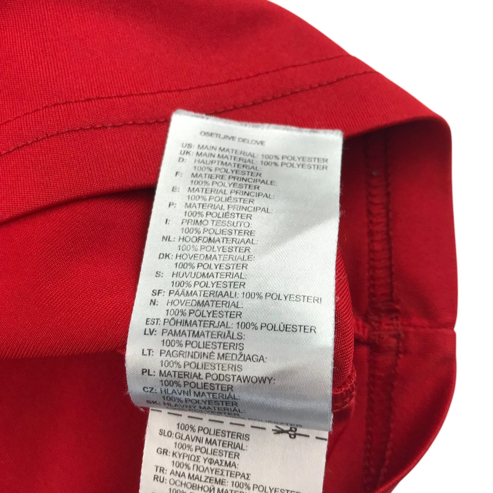 Adidas sports top 9-10 years red with 3 white strips