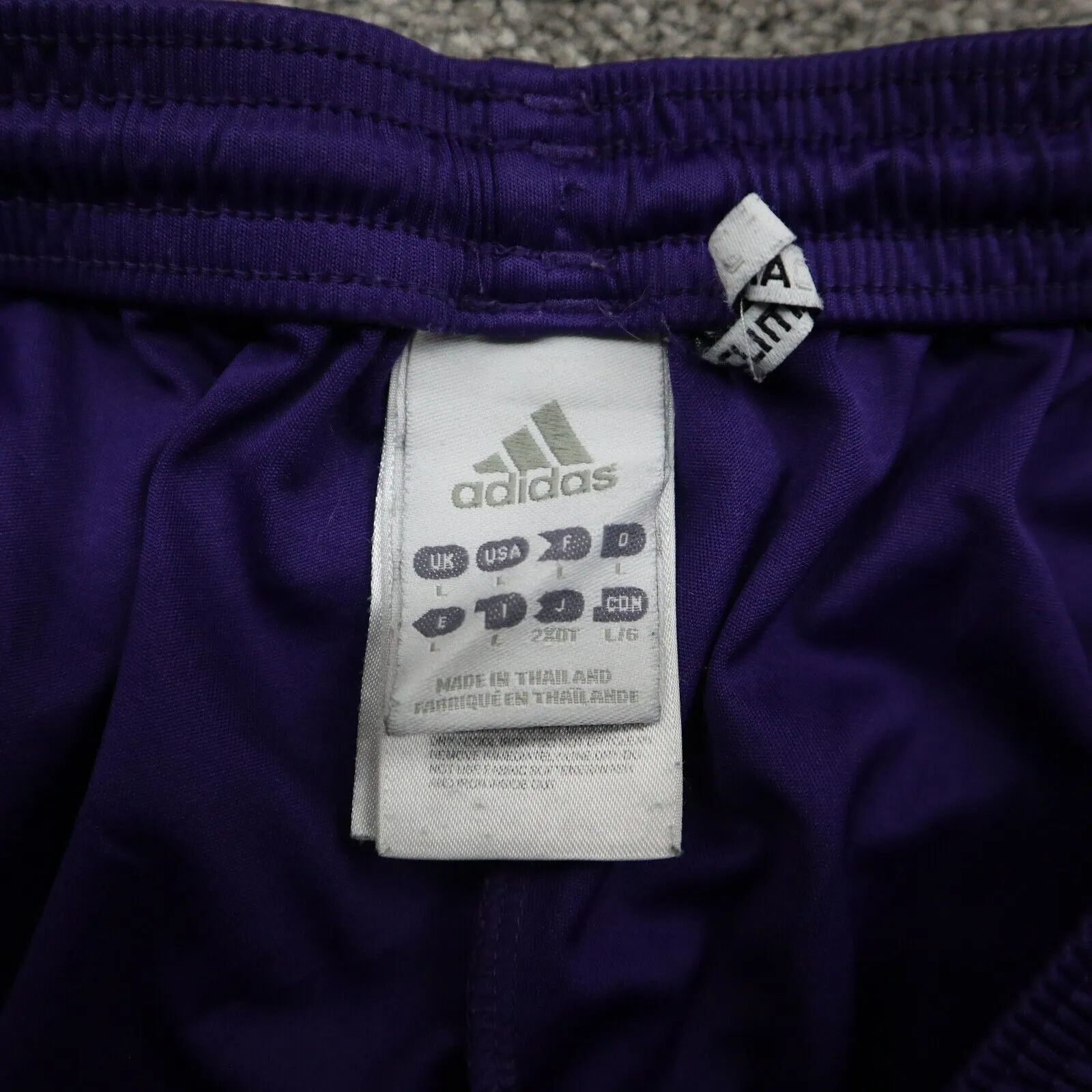 Adidas Swim Shorts Girls Large Purple White 3 Striped Mid Rise Sportswear Shorts