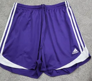 Adidas Swim Shorts Girls Large Purple White 3 Striped Mid Rise Sportswear Shorts