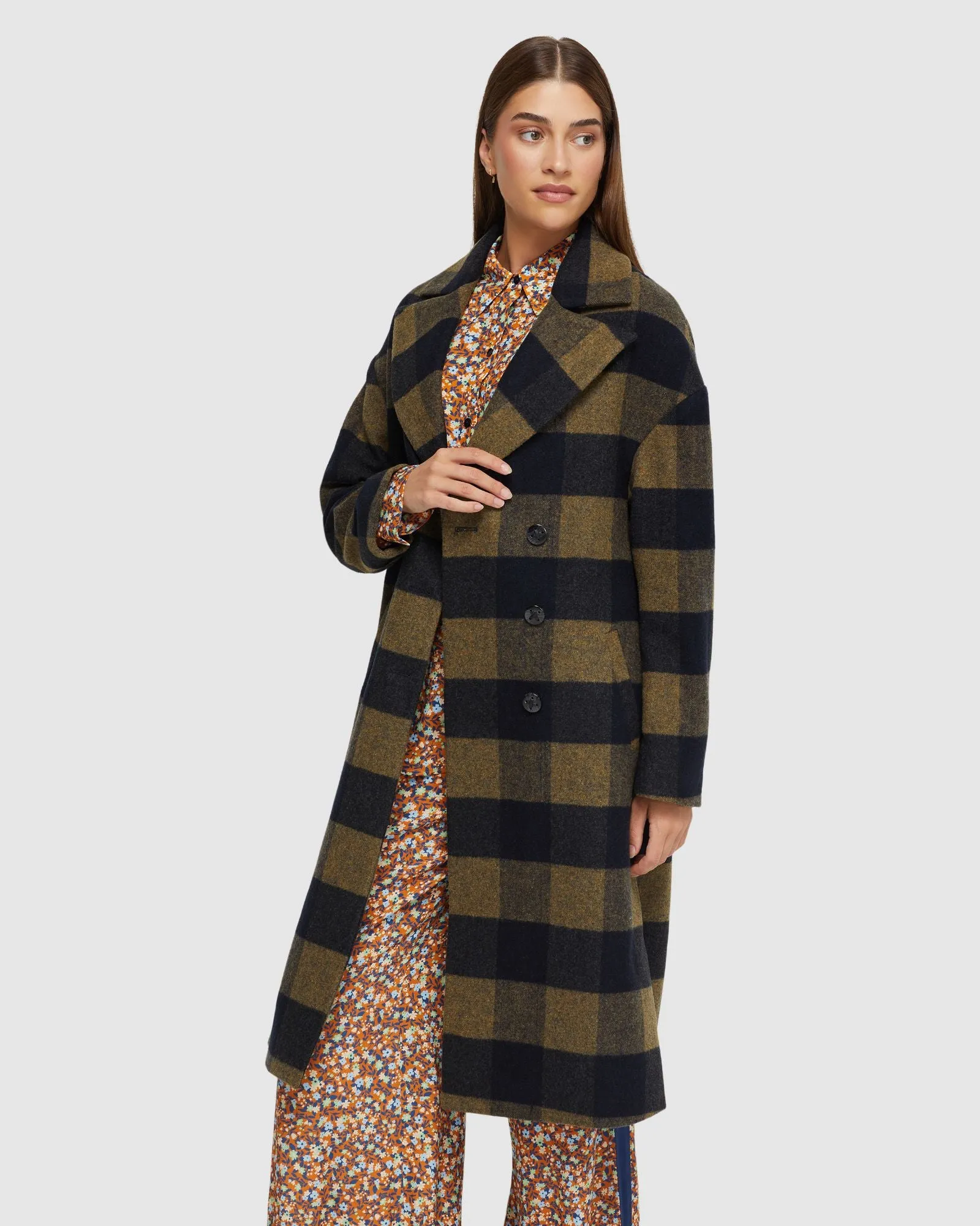 Anna Wool Rich Check Coat