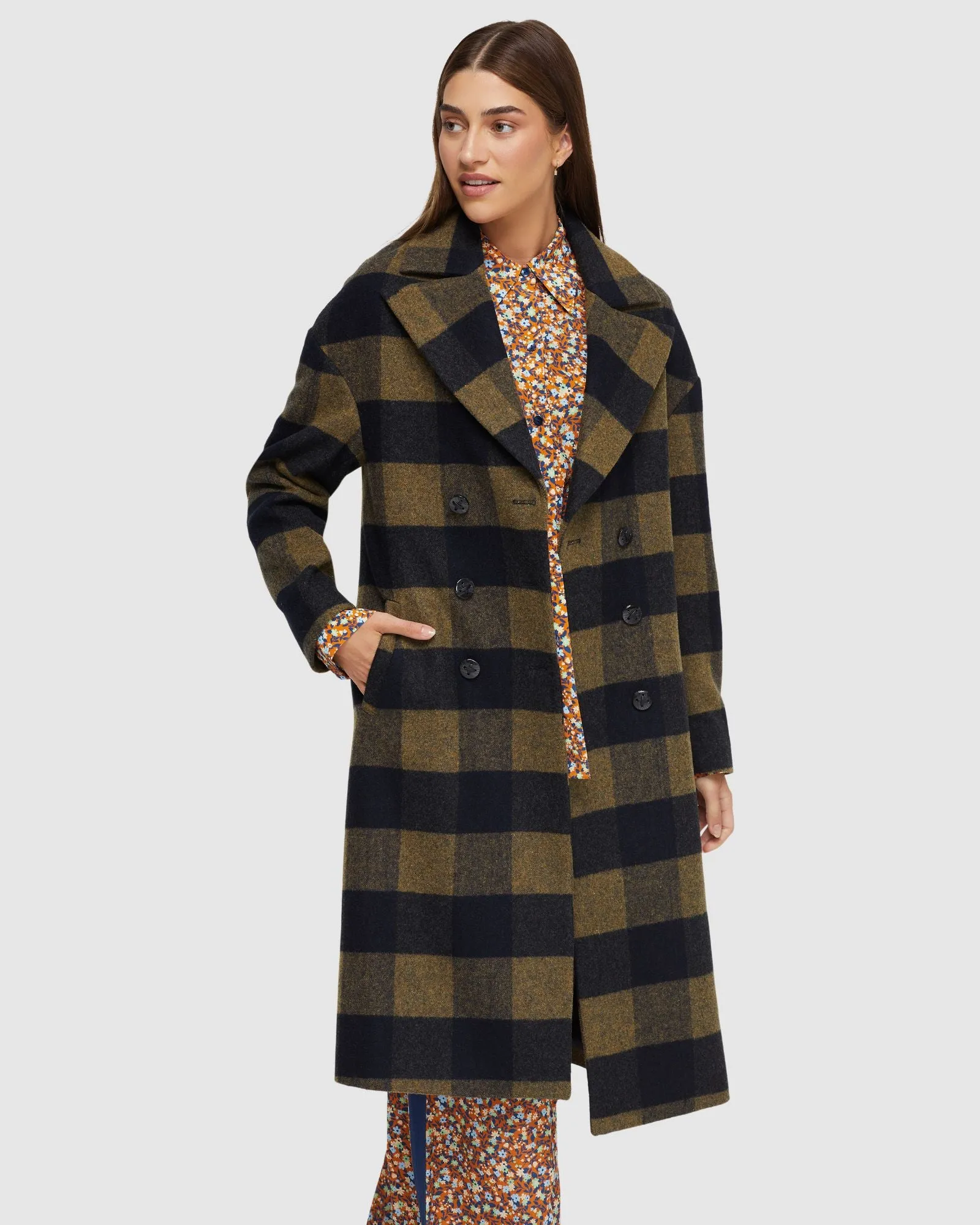 Anna Wool Rich Check Coat