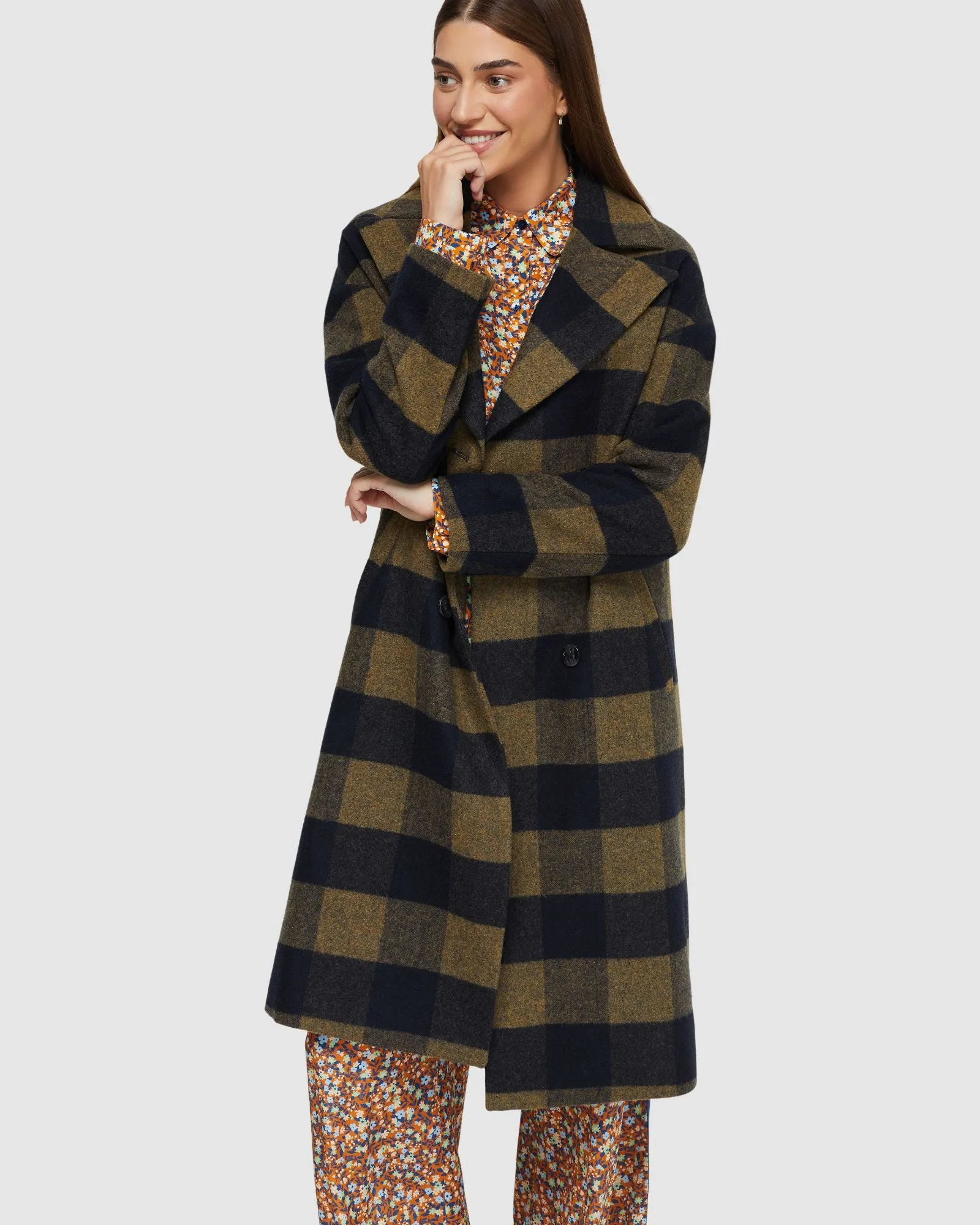 Anna Wool Rich Check Coat