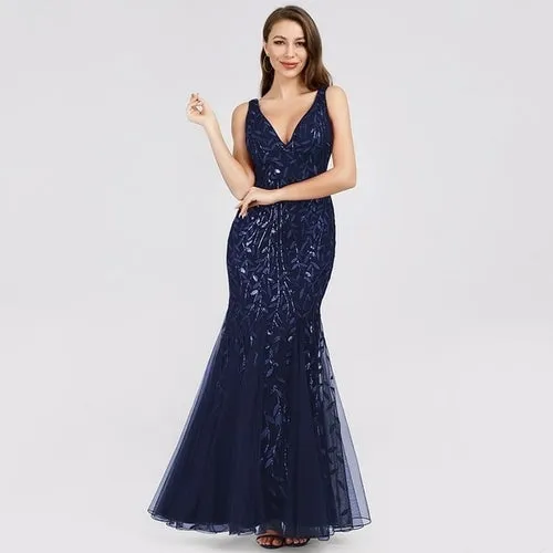 Burgundy Evening Dresses For Women Party Ever Pretty EP07886 Elegant V