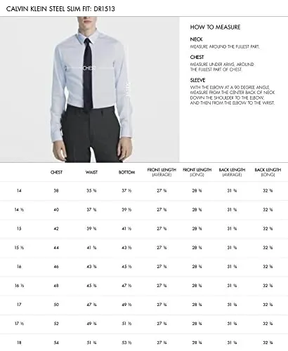 Calvin Klein Men's Dress Shirts Slim Fit Non Iron Solid, White, 15.5" Neck 32"-33" Sleeve (Medium)