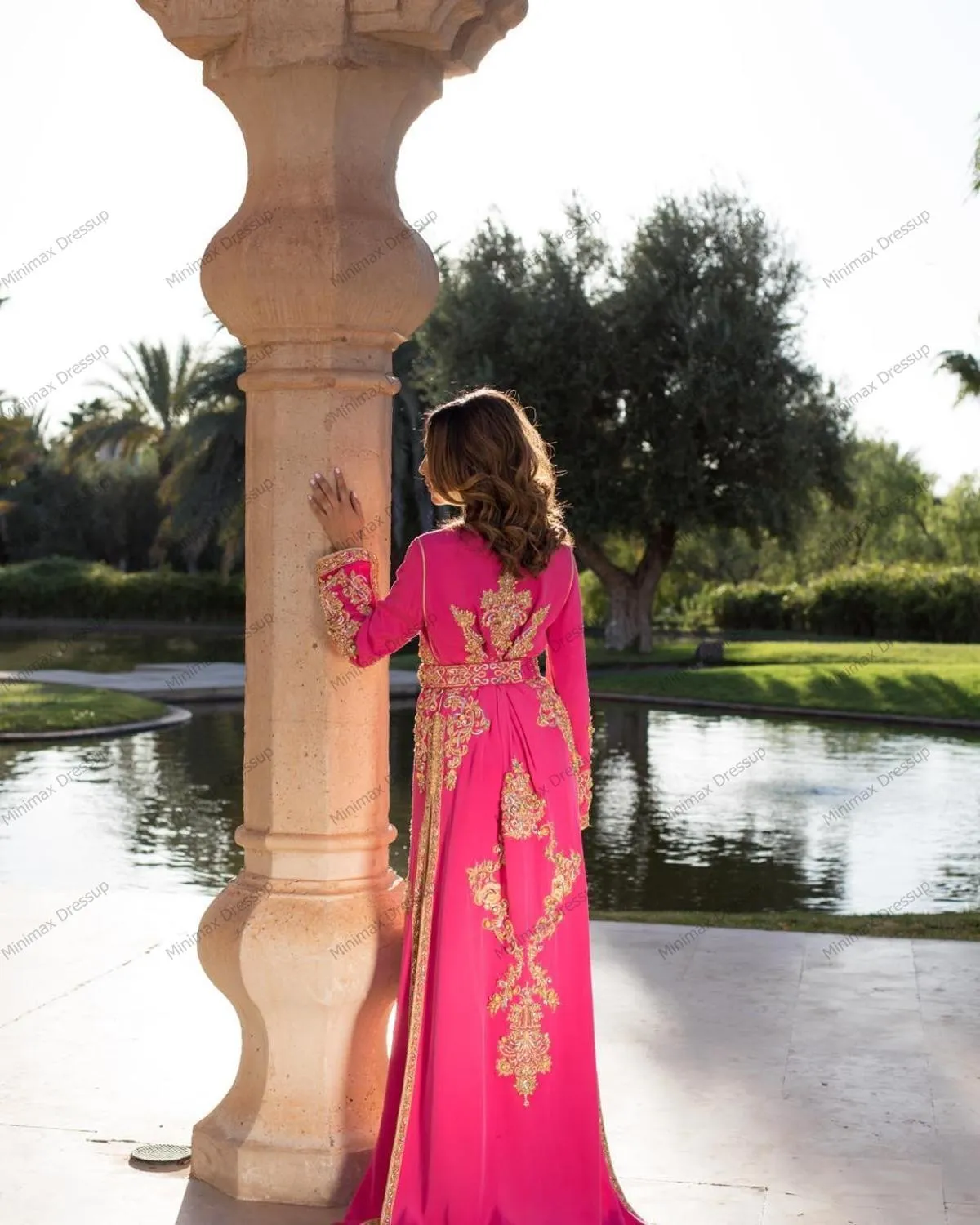 Charming Fuschia Arabic Evening Dresses In Dubai Women Plus Size