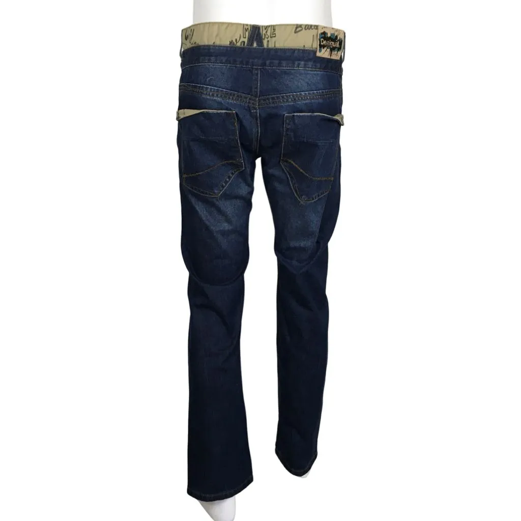 Desigual Denim Leo Blue Color Straight Leg Jeans