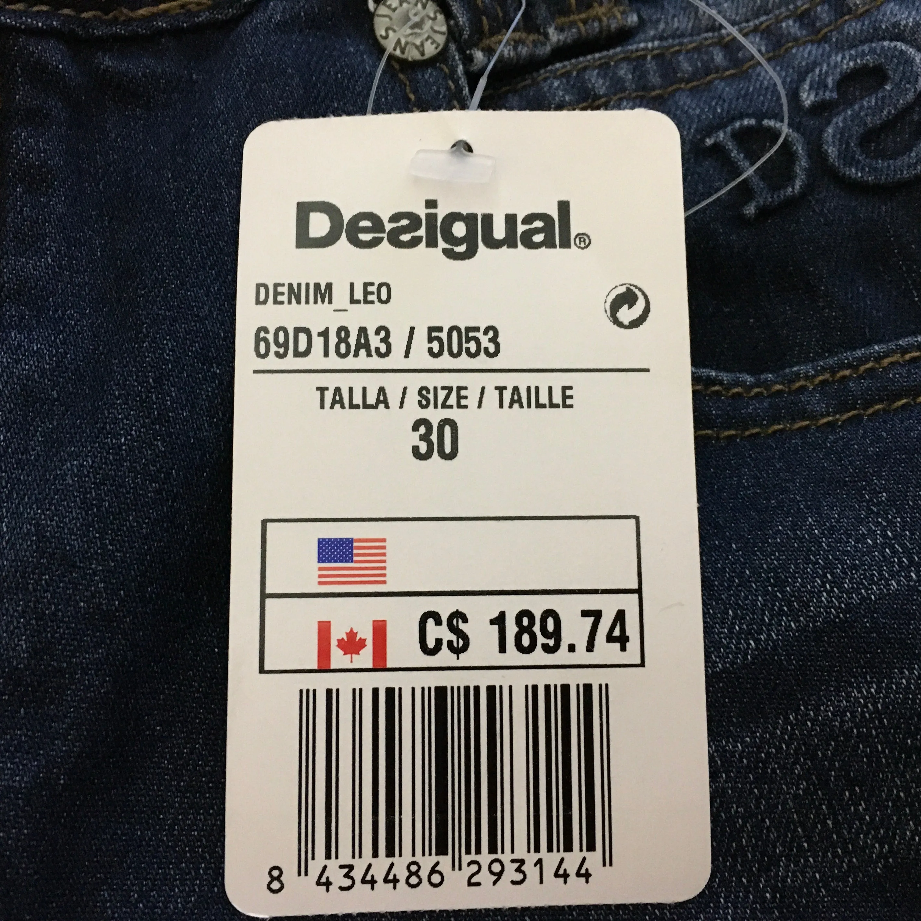 Desigual Denim Leo Blue Color Straight Leg Jeans