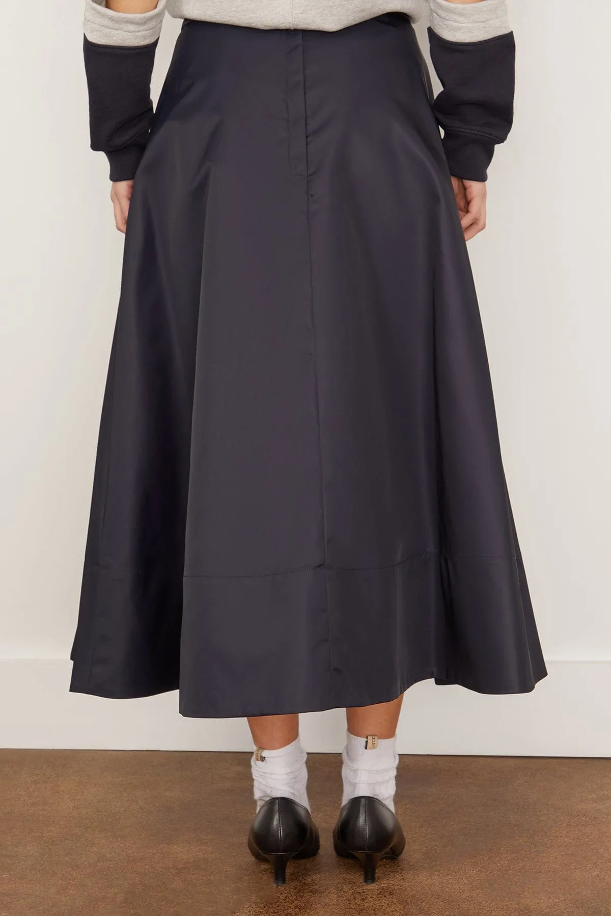 Eco Nylon Circle Skirt in Navy