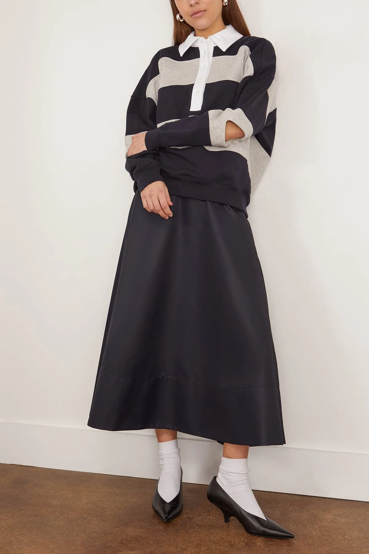 Eco Nylon Circle Skirt in Navy