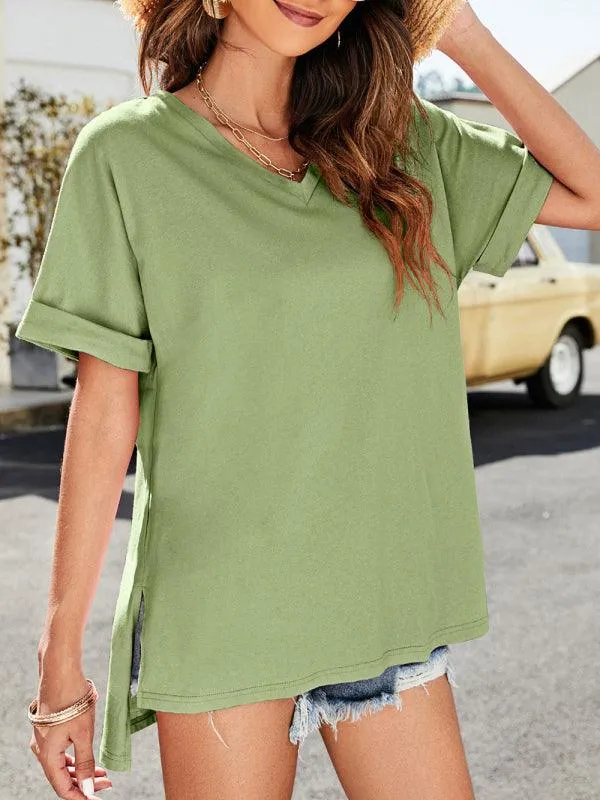 Effortless Elegance | Women's Soft Modal-blend V-neck Tee for Everyday Wear