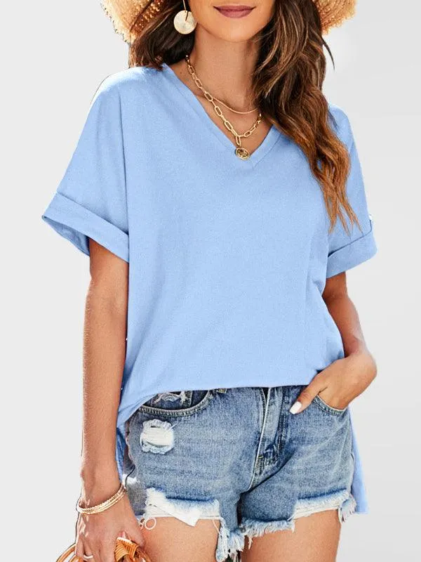 Effortless Elegance | Women's Soft Modal-blend V-neck Tee for Everyday Wear