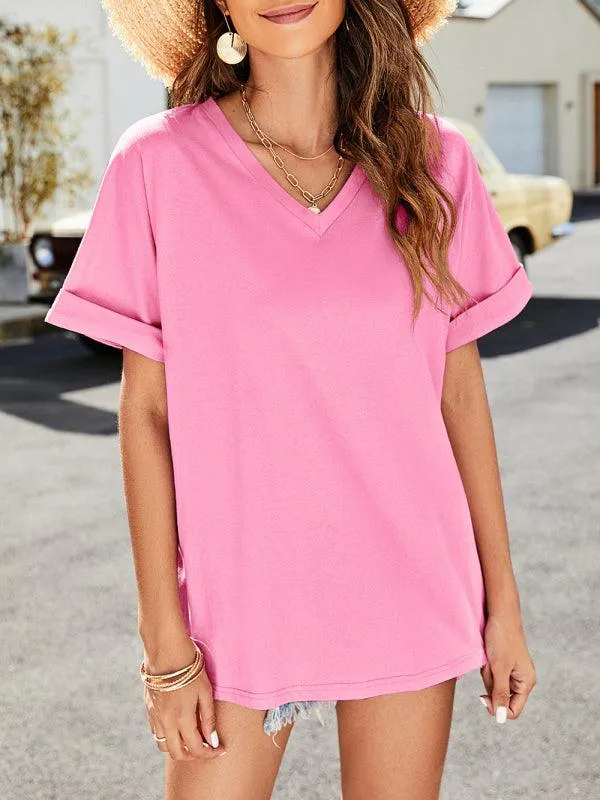 Effortless Elegance | Women's Soft Modal-blend V-neck Tee for Everyday Wear