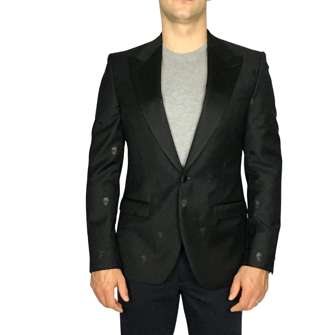 Embossed Skulls Peak Tuxedo Jacket