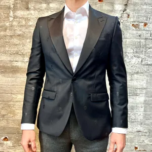 Embossed Skulls Peak Tuxedo Jacket