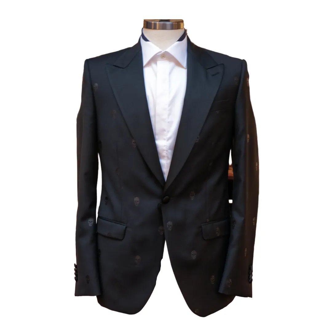 Embossed Skulls Peak Tuxedo Jacket