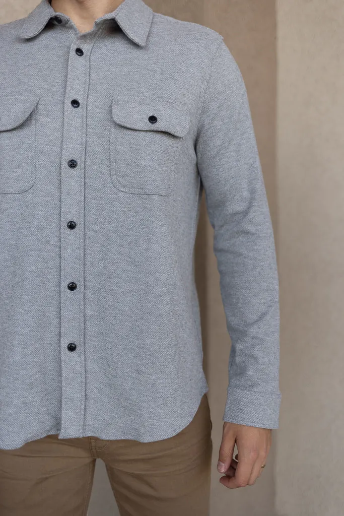 Faherty Legend Sweater Shirt, Fossil Grey Twill