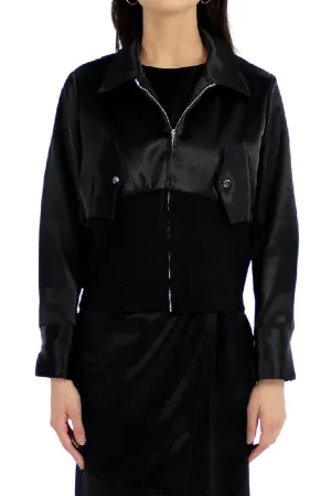 Front Zip Jacket In Black