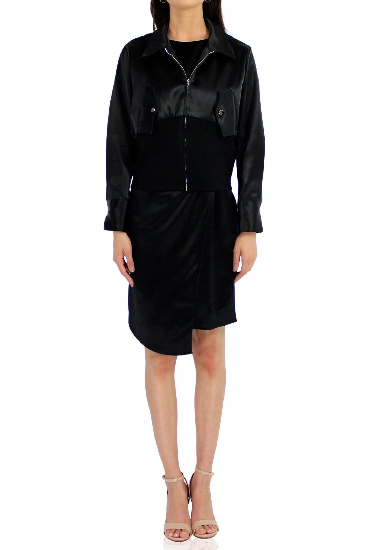 Front Zip Jacket In Black