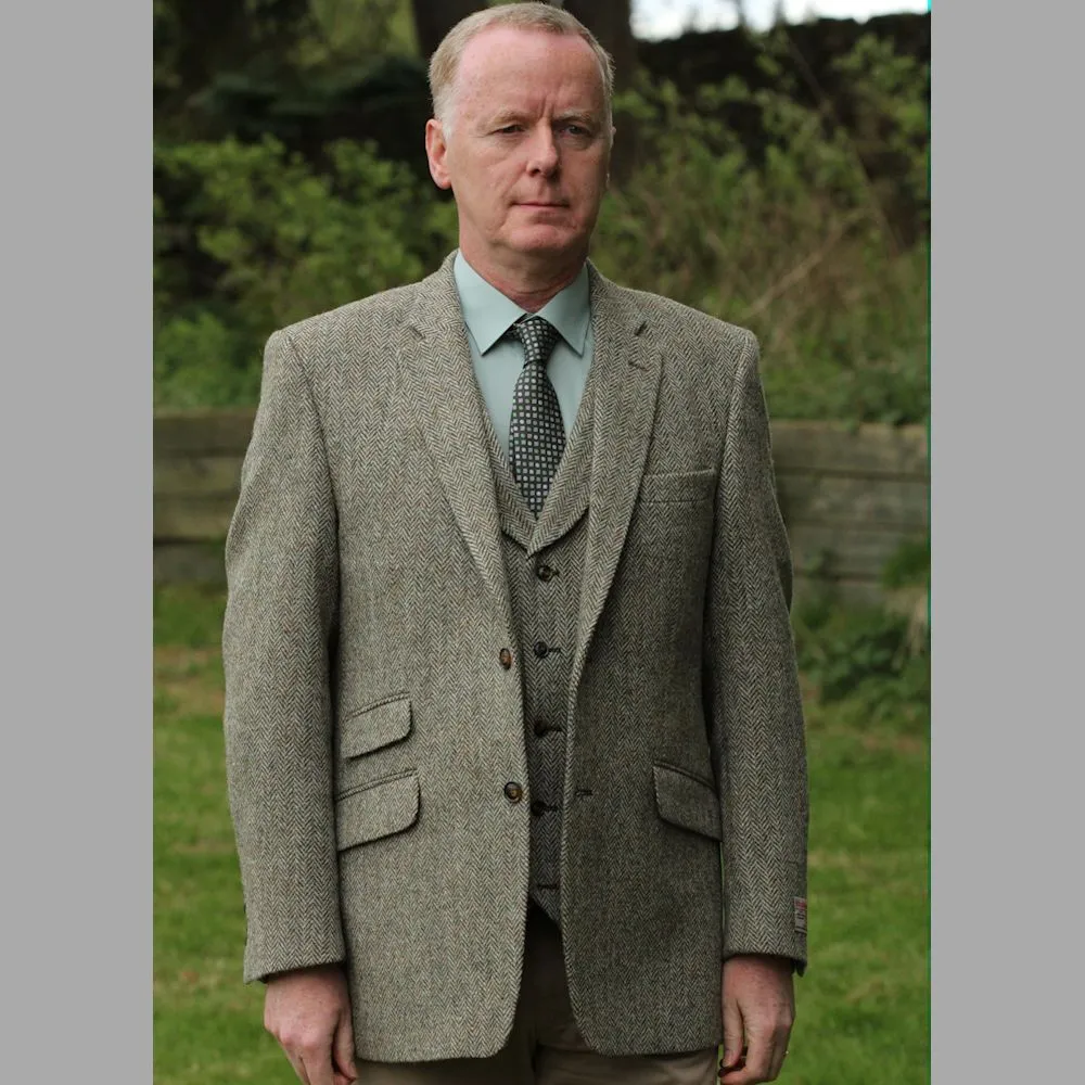 Harris Tweed Fawn Herringbone Waist Coat--