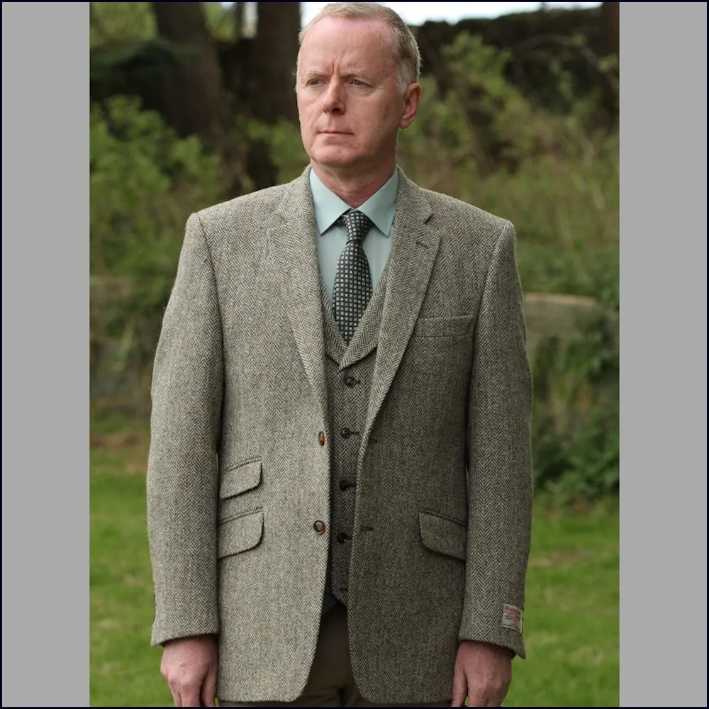 Harris Tweed Fawn Herringbone Waist Coat--