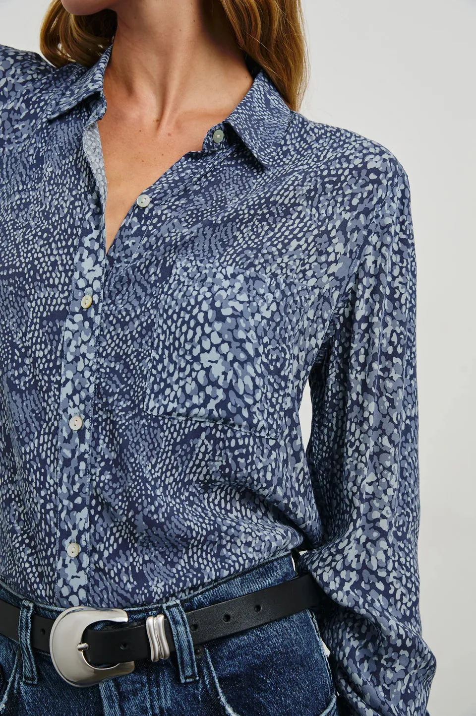 Josephine Blouse - Navy Python