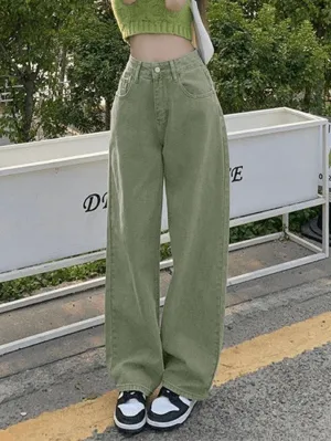 LANFUBEISI - Light Wash Baggy Boyfriend Jeans