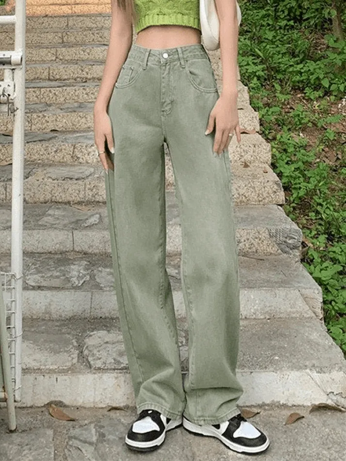 LANFUBEISI - Light Wash Baggy Boyfriend Jeans