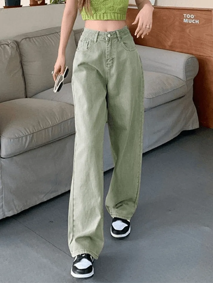 LANFUBEISI - Light Wash Baggy Boyfriend Jeans