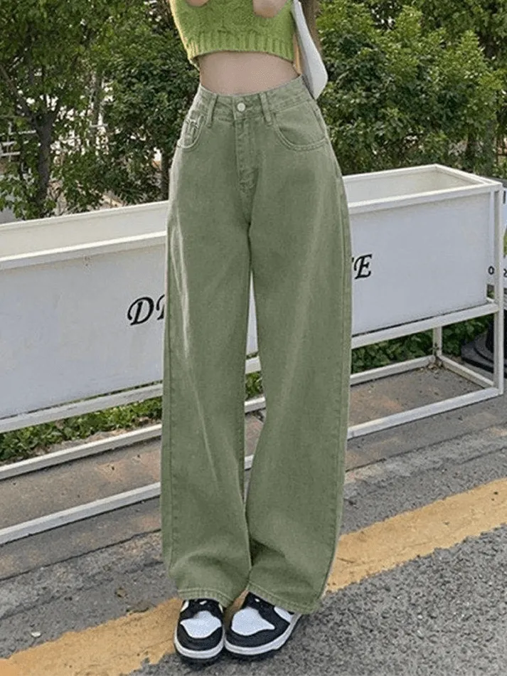 LANFUBEISI - Light Wash Baggy Boyfriend Jeans