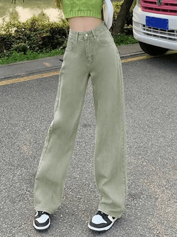 LANFUBEISI - Light Wash Baggy Boyfriend Jeans