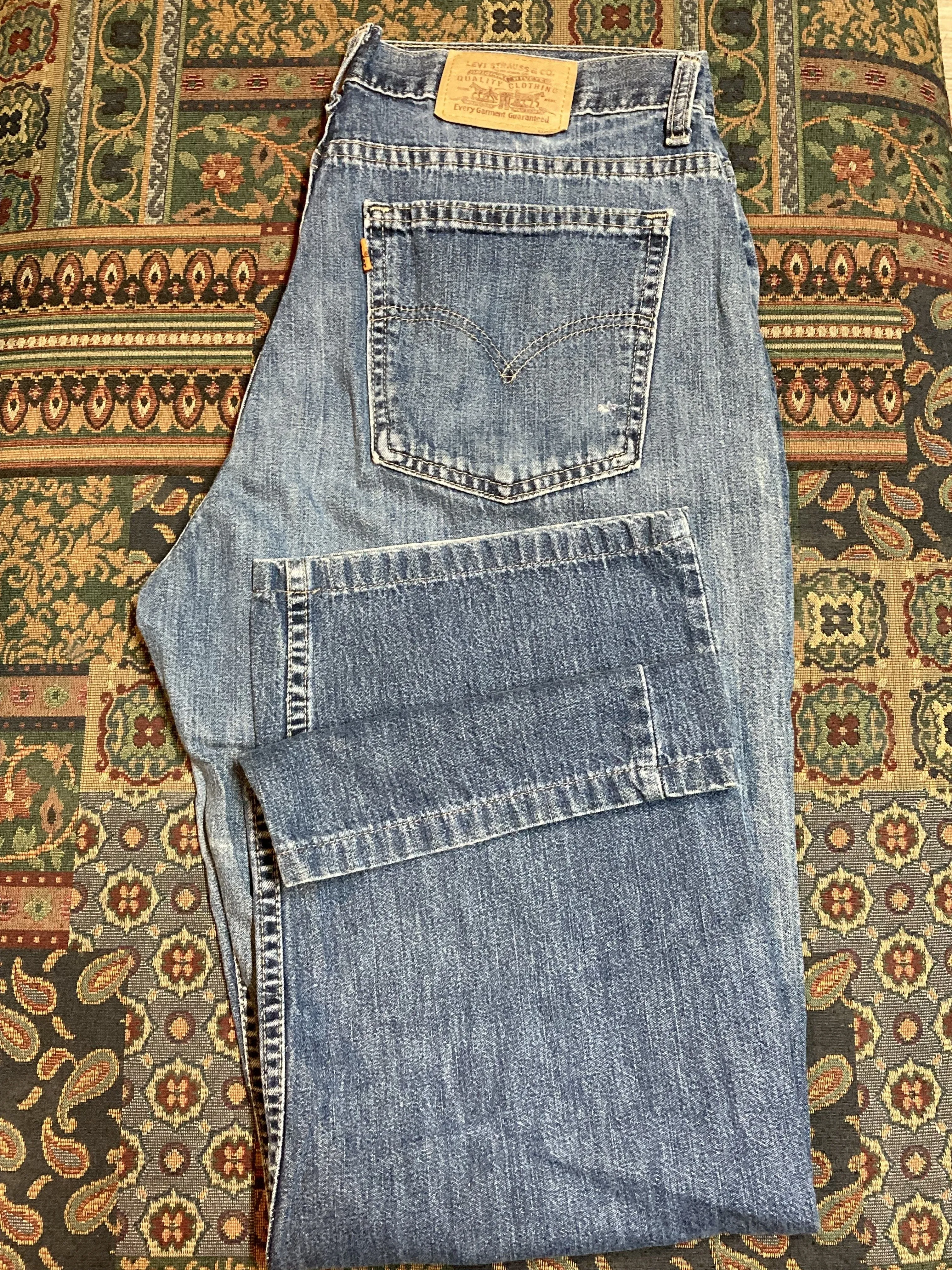 Levi’s 569 Vintage Orange Tab Denim Jeans - 32”x26”, Made in Canada