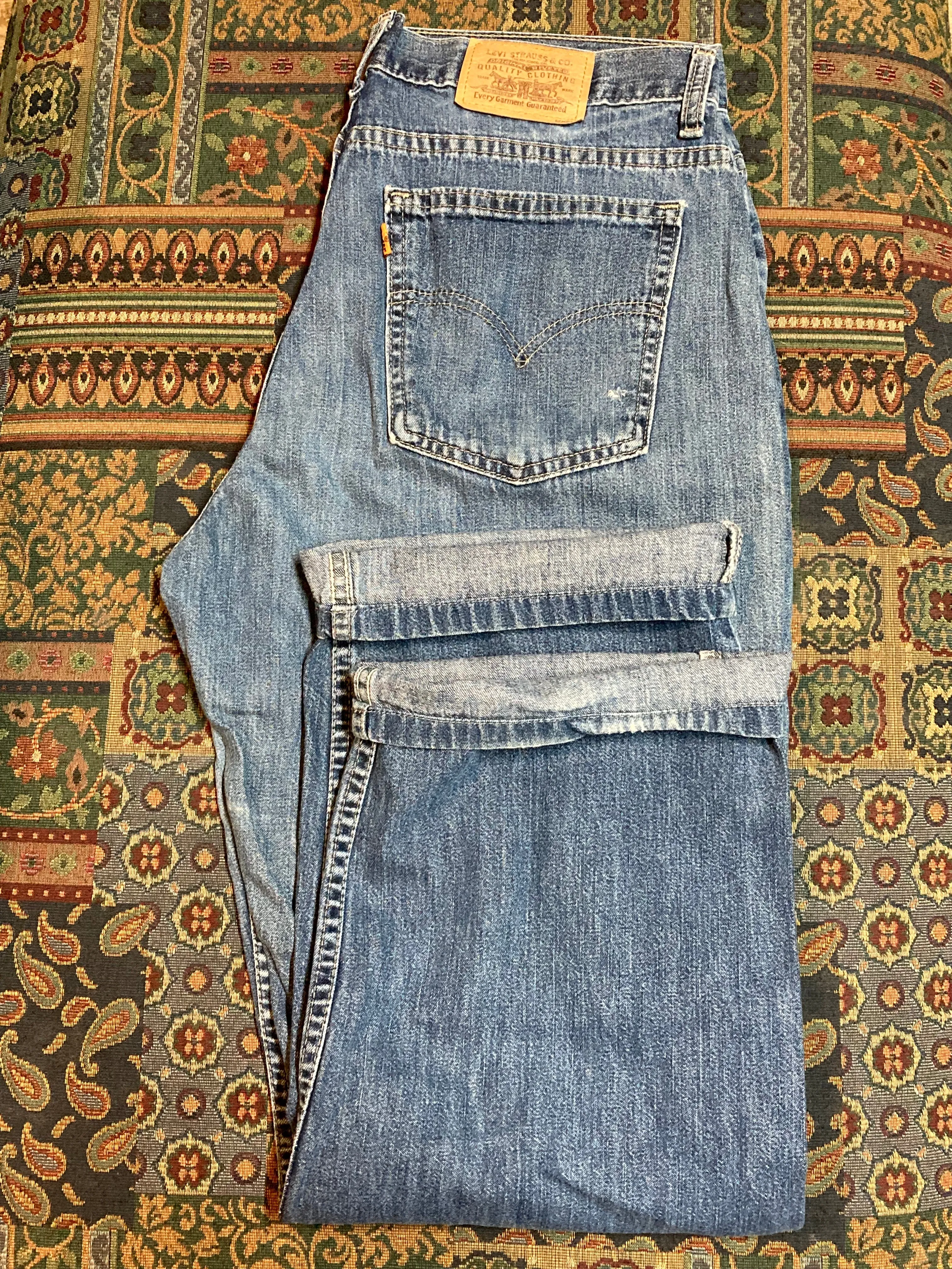 Levi’s 569 Vintage Orange Tab Denim Jeans - 32”x26”, Made in Canada
