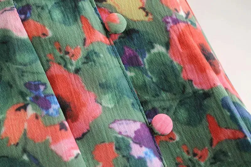 Lila Side Slit Floral Midi Skirts