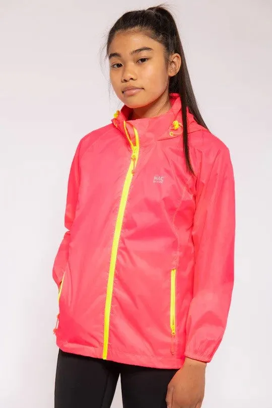 Mac in a Sac Kids Waterproof Breathable Windproof Packable Origin Jacket-NEON PINK