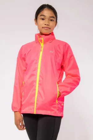 Mac in a Sac Kids Waterproof Breathable Windproof Packable Origin Jacket-NEON PINK