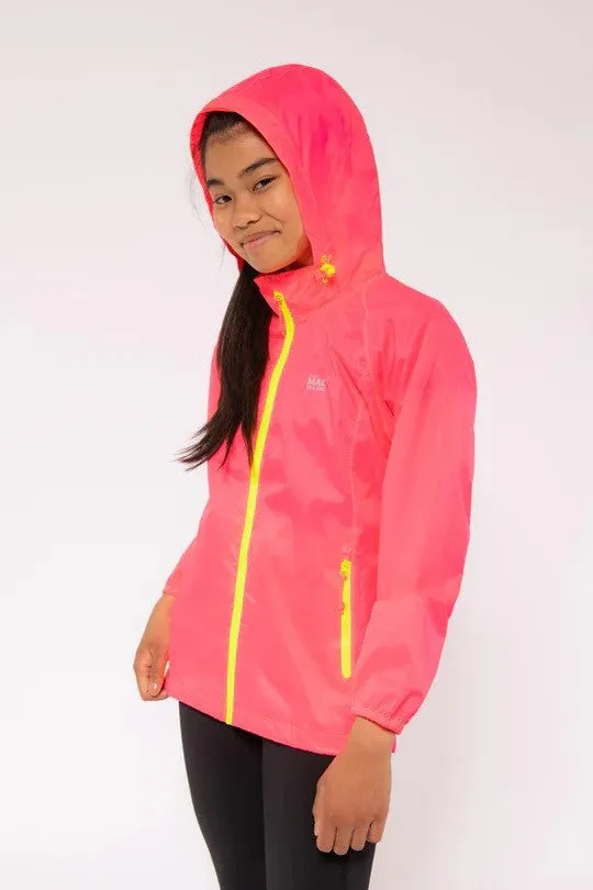 Mac in a Sac Kids Waterproof Breathable Windproof Packable Origin Jacket-NEON PINK