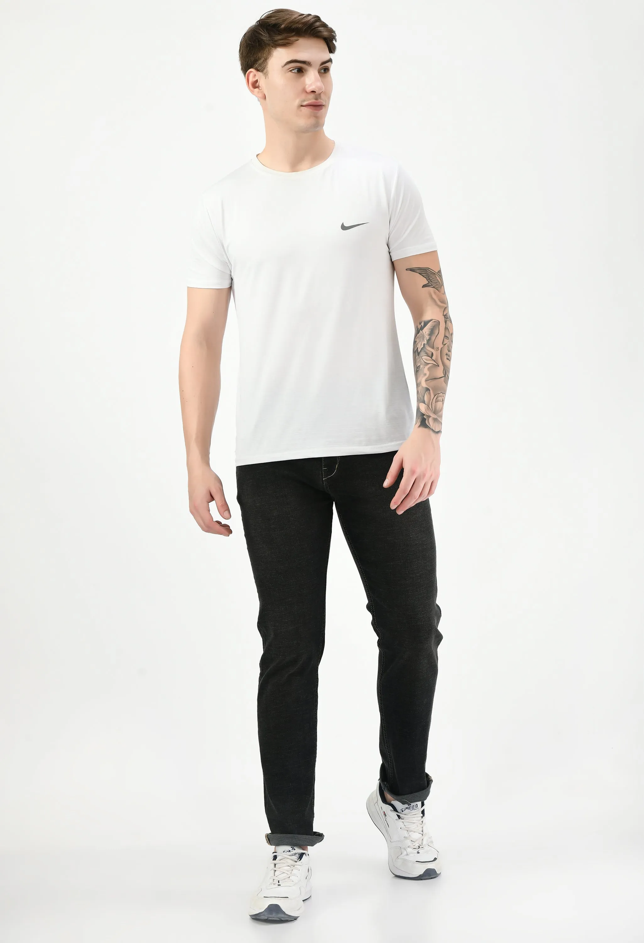 Men's Grey Black Denim Jeans