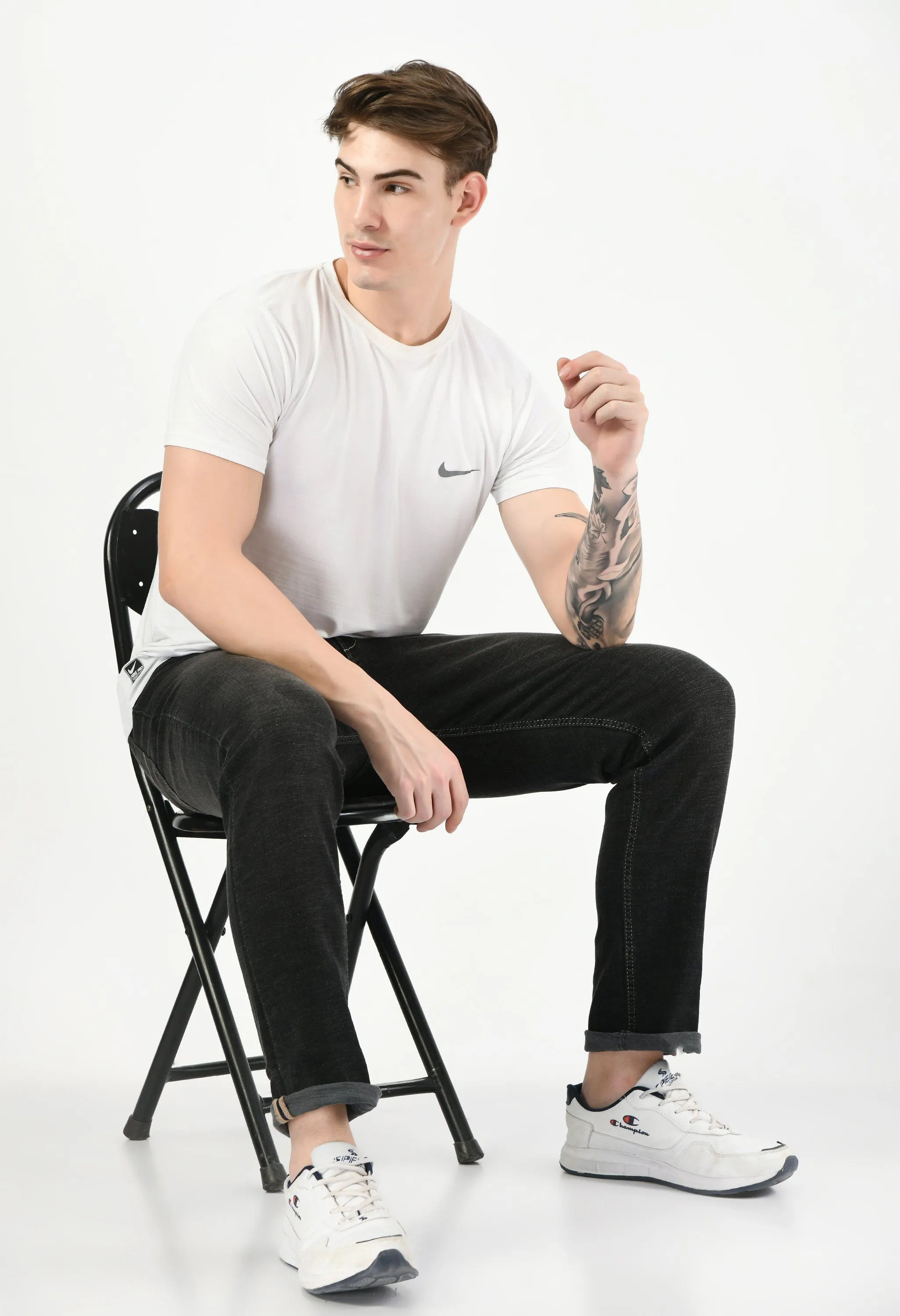 Men's Grey Black Denim Jeans