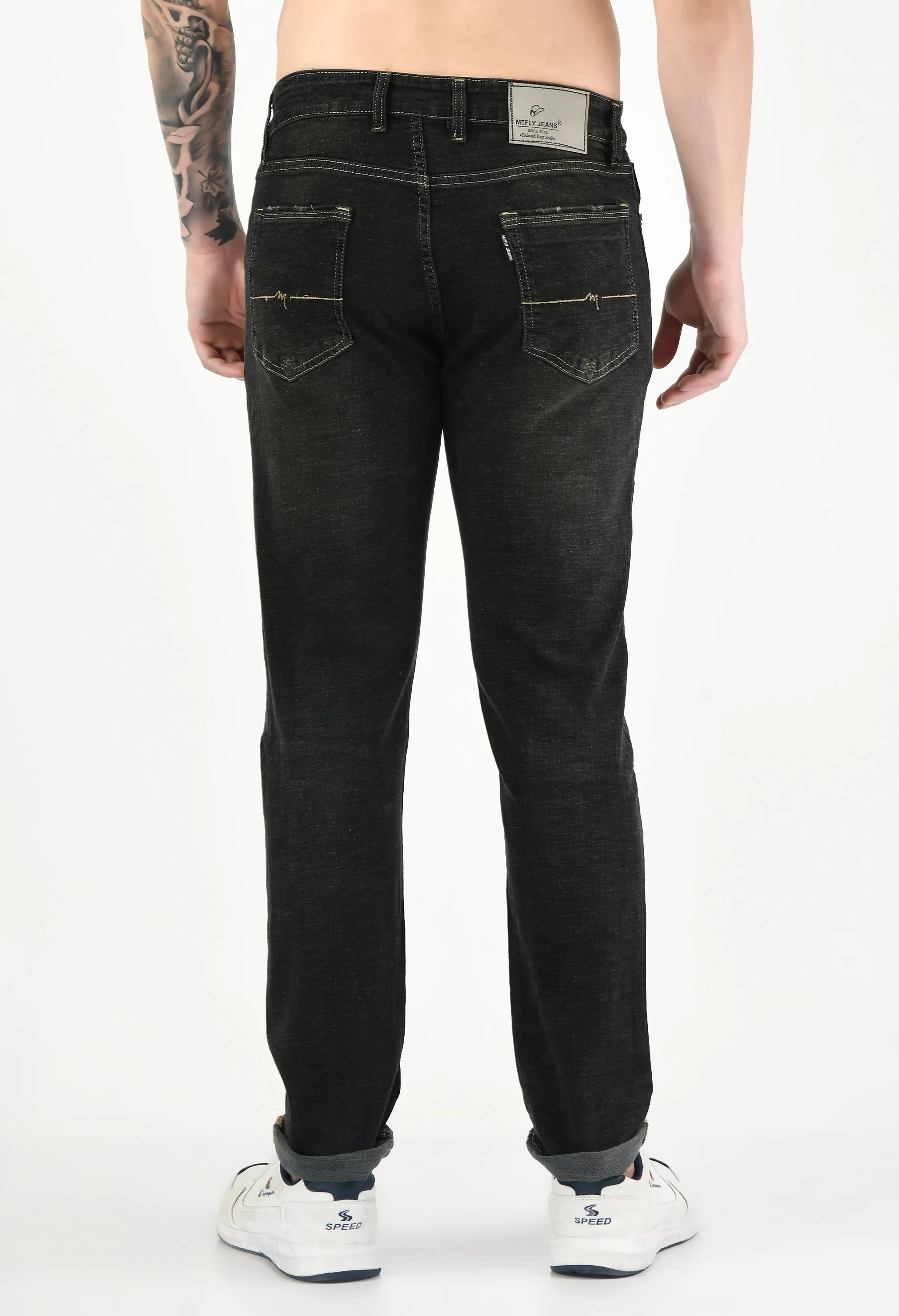 Men's Grey Black Denim Jeans