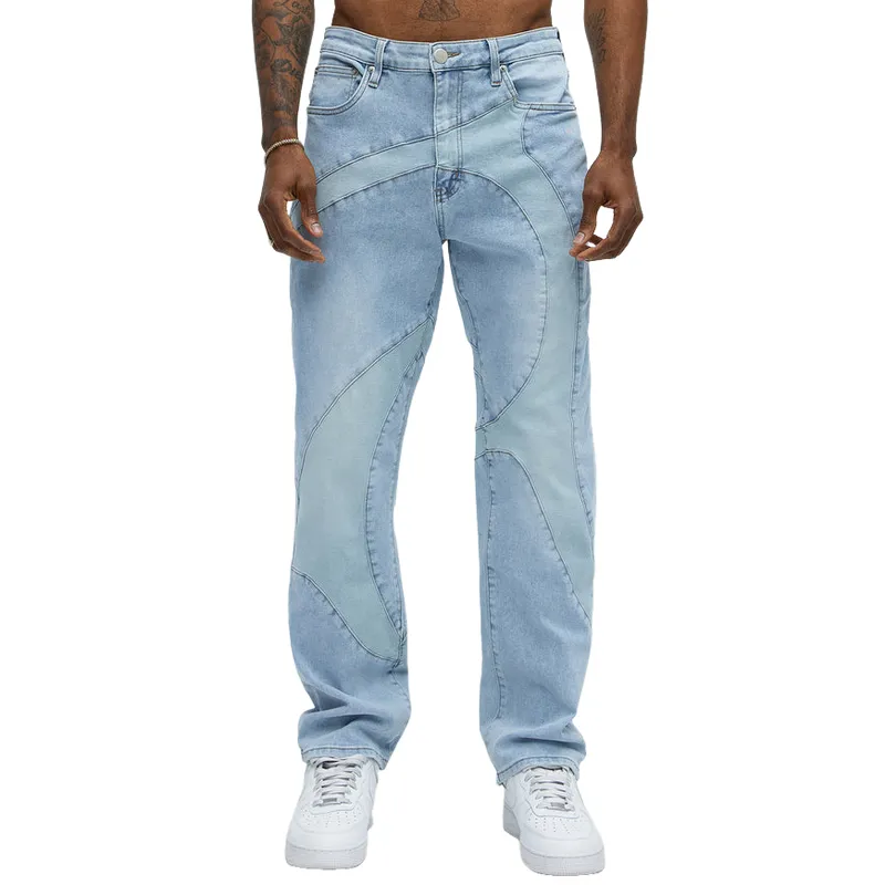 Men's Vintage Casual Patchwork Washed Jeans 55519797F