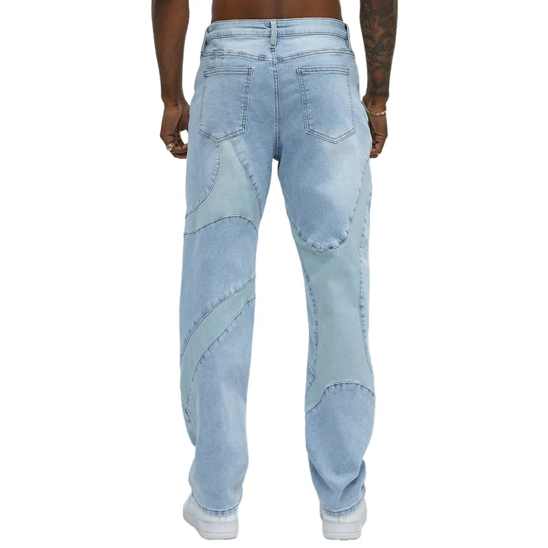 Men's Vintage Casual Patchwork Washed Jeans 55519797F
