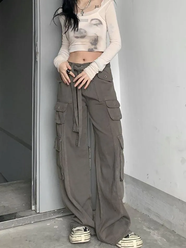 Pocket-Detail Vintage Cargo Jeans