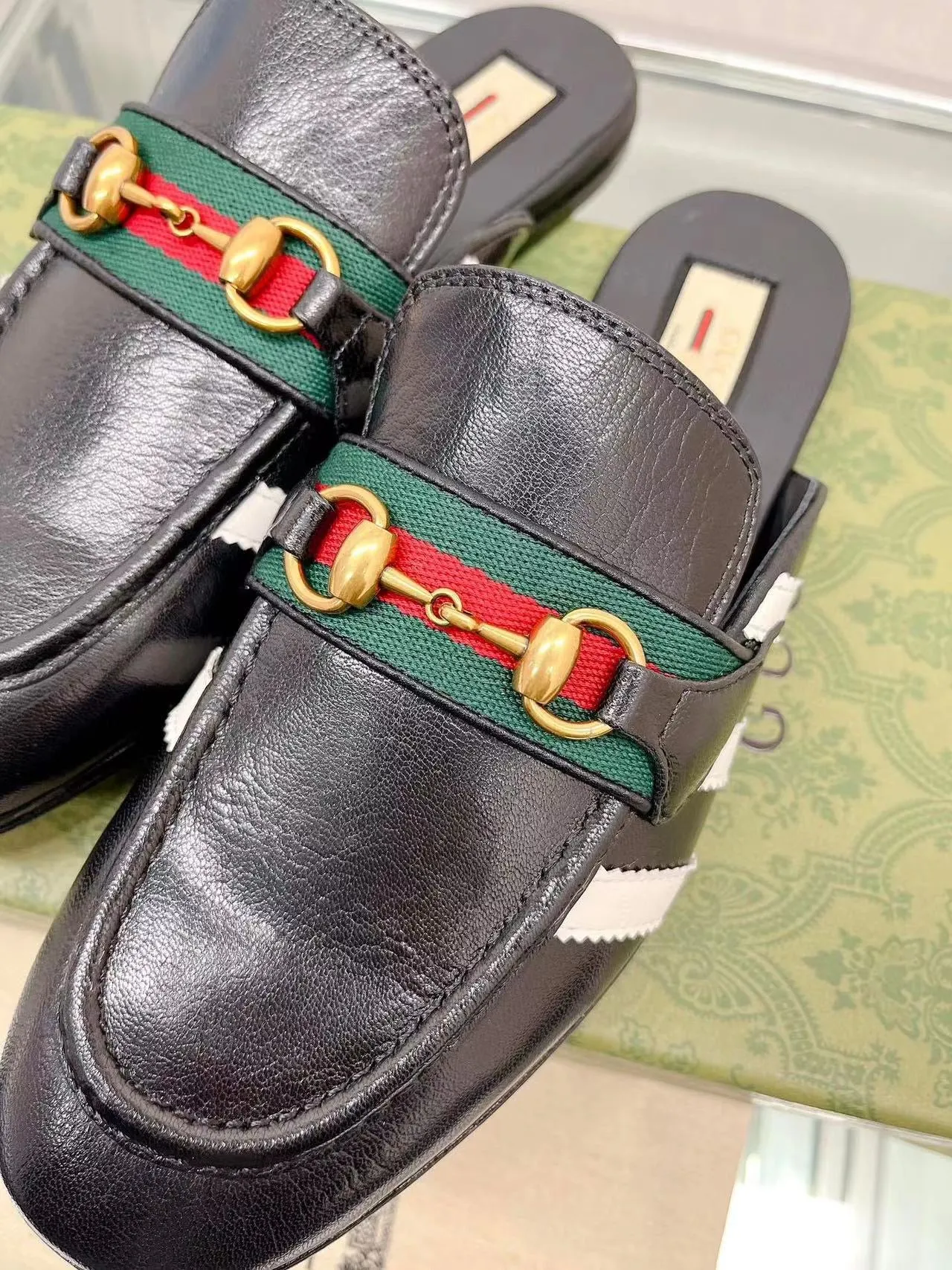 SE1032 adidas x Gucci women's slipper with Horsebit / Size5-10