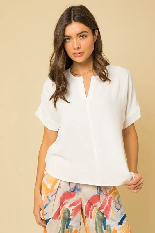 Short Sleeve Side Slit Top