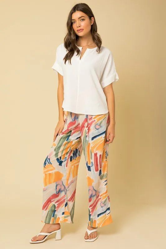Short Sleeve Side Slit Top