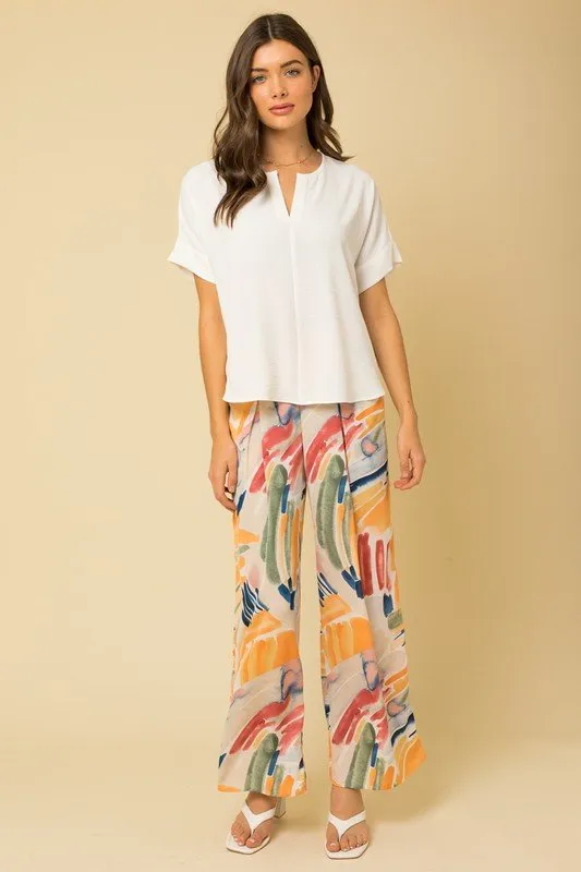 Short Sleeve Side Slit Top