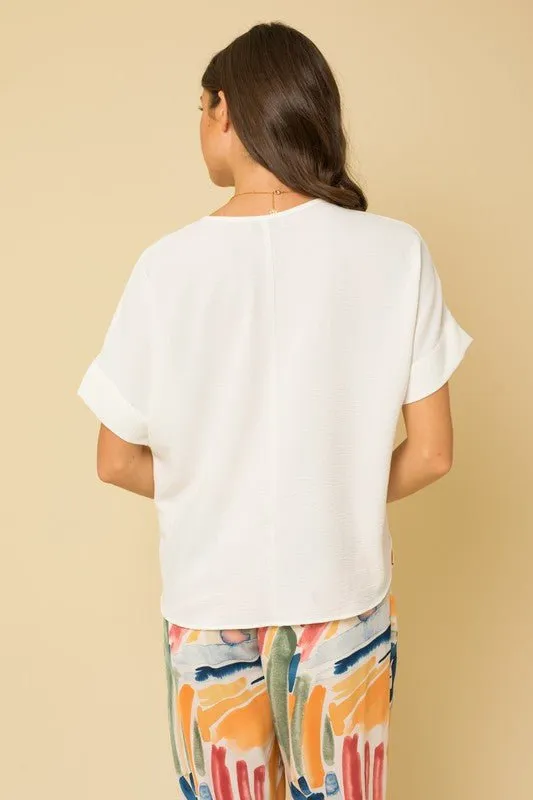 Short Sleeve Side Slit Top