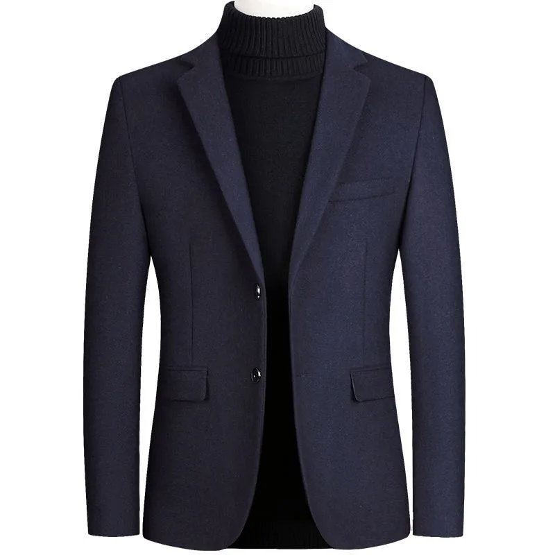 Single Breasted Luxury Wool Thick Business Blazers