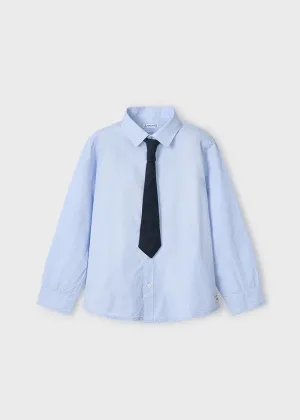 Sky Blue Button Down Shirt w/Tie - Select Size